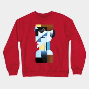 Woman Face Cubist Art Crewneck Sweatshirt